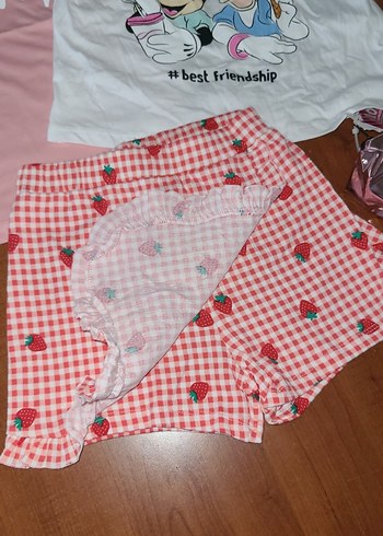 LC Waikiki 3-4 Yaş!! Kız çocuk Pembe Kısa Kollu Üçlü Takım