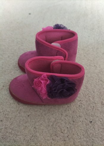 Kız Çocuk Pembe Çiçekli Sıcak Panduf - Görsel 2