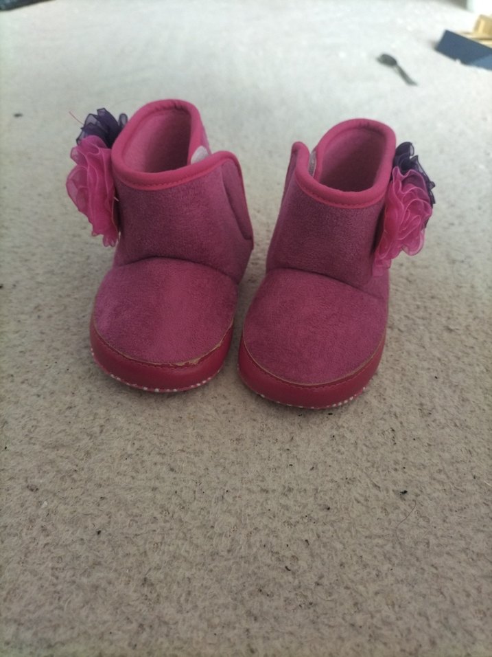 Kız Çocuk Pembe Çiçekli Sıcak Panduf - Görsel 4