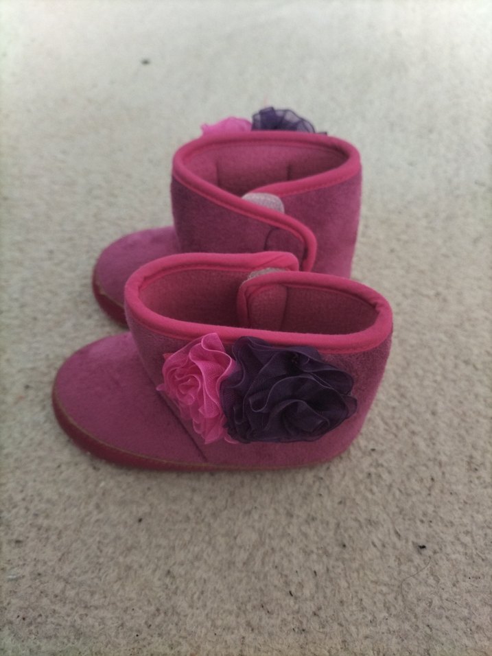 Kız Çocuk Pembe Çiçekli Sıcak Panduf - Görsel 2