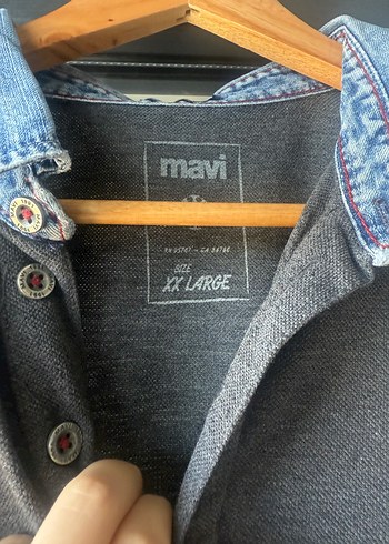 xxl Beden Gri Denim Yaka Düğmeli Erkek Polo Tişört