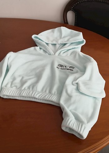 Beyaz Kapüşonlu Kadın Sweatshirt