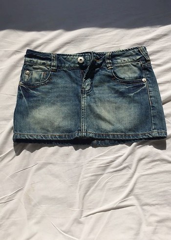 Amerıkan vıntage mavı Denim Mini Etek