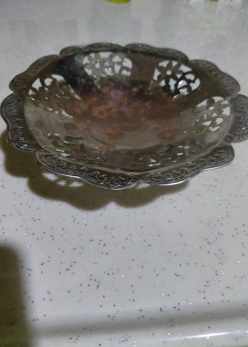 antika şekerlik gümüş tabak - Görsel 3