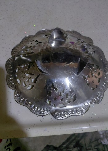 antika şekerlik gümüş tabak - Görsel 5