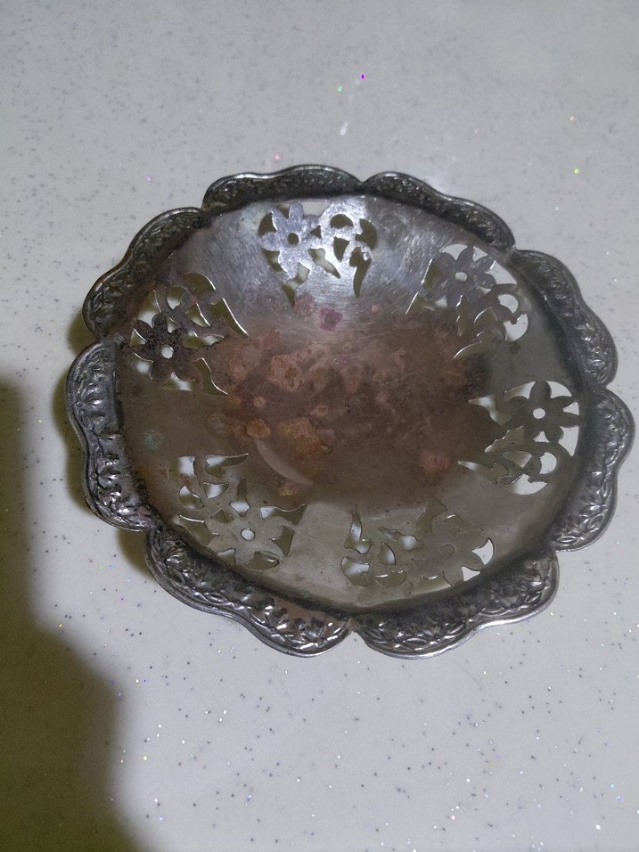 antika şekerlik gümüş tabak - Görsel 2