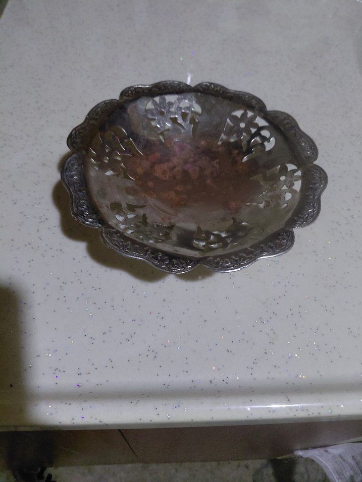 antika şekerlik gümüş tabak - Görsel 4