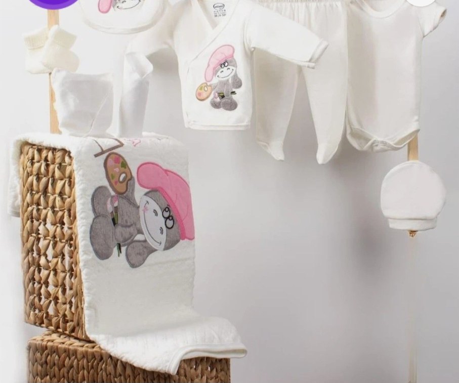 Gri Baskılı bebek hastahane çikisi - Görsel 3