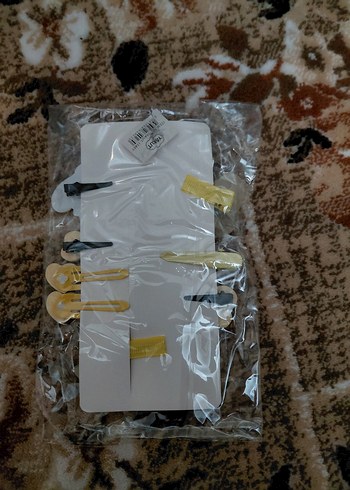 Bej Renkli Çocuk Toka Seti, Kurdele Detaylı - Görsel 4