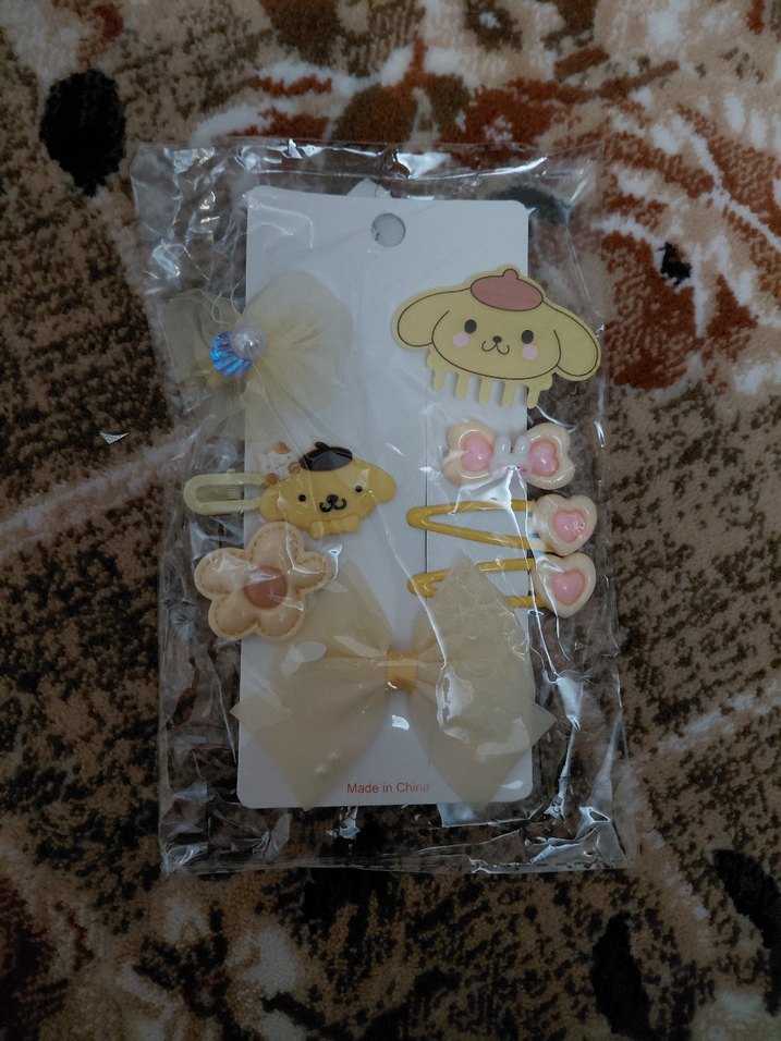 Bej Renkli Çocuk Toka Seti, Kurdele Detaylı - Görsel 3