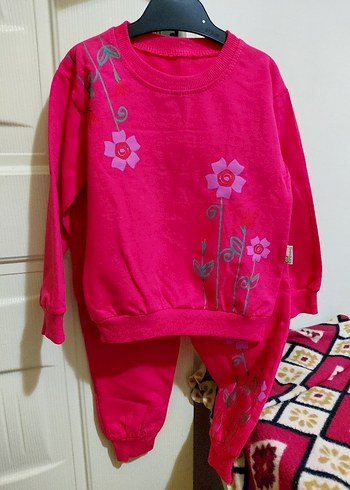 Pembe Örgü Baskılı Uzun Kollu Bebek Takımı - Görsel 3