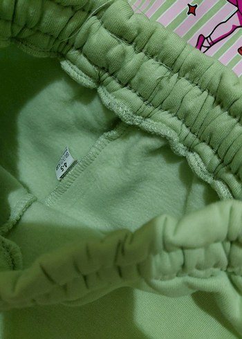 Pembe Baskılı Kız Çocuk Sweatshirt ve Eşofman Takımı - Görsel 5