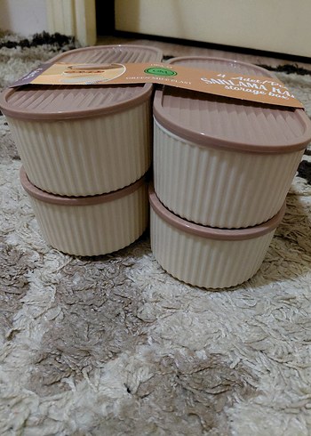 Bej Pastel Renkli 4'lü Saklama Kabı Seti - Görsel 2