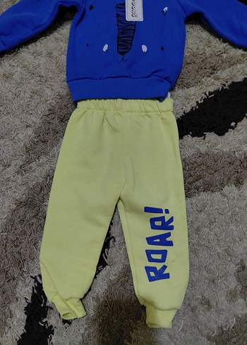 Mavi Baskılı Erkek Bebek Sweatshirt Takımı - Görsel 5