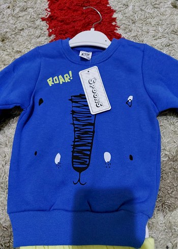 Mavi Baskılı Erkek Bebek Sweatshirt Takımı - Görsel 6