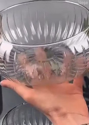 Şeffaf Cam Dekoratif Kase - Görsel 2