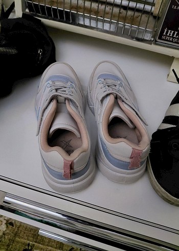 Beyaz Cırt Cırtlı Kadın Spor Ayakkabı - Görsel 7