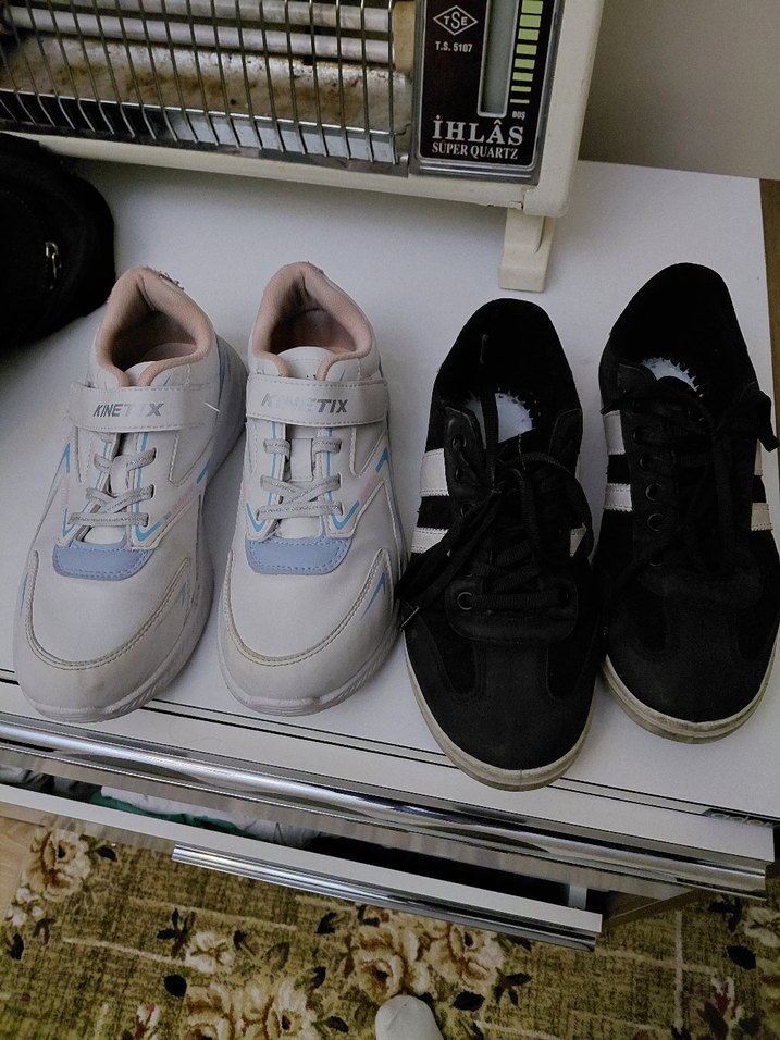 Beyaz Cırt Cırtlı Kadın Spor Ayakkabı - Görsel 5