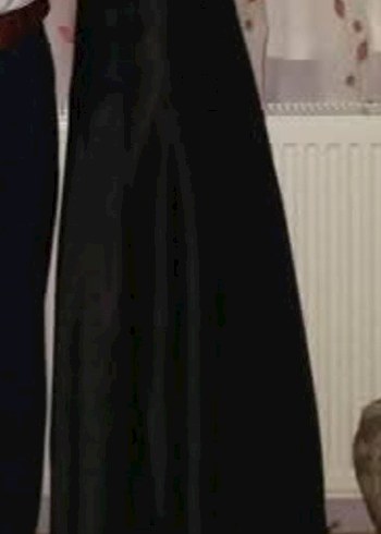 Siyah Uzun Drapeli Kadın Elbise