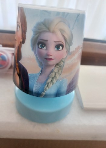 Beden Mavi Frozen Temalı Çocuk masa lambasi