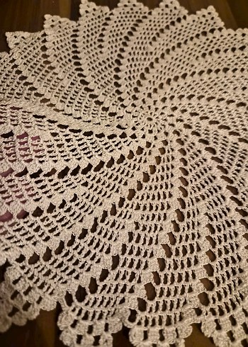 El Yapımı Bohem Dantel Yuvarlak Masa Örtüsü - Görsel 3