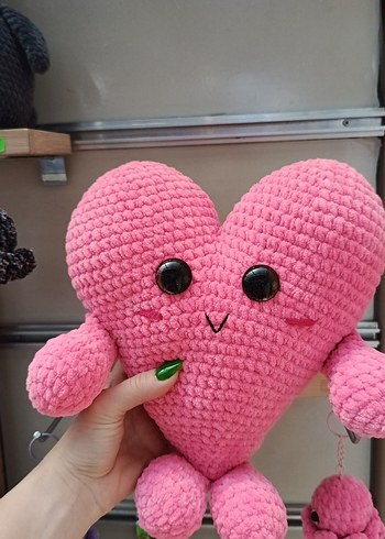 Pembe Kalp Şeklinde Peluş Oyuncak