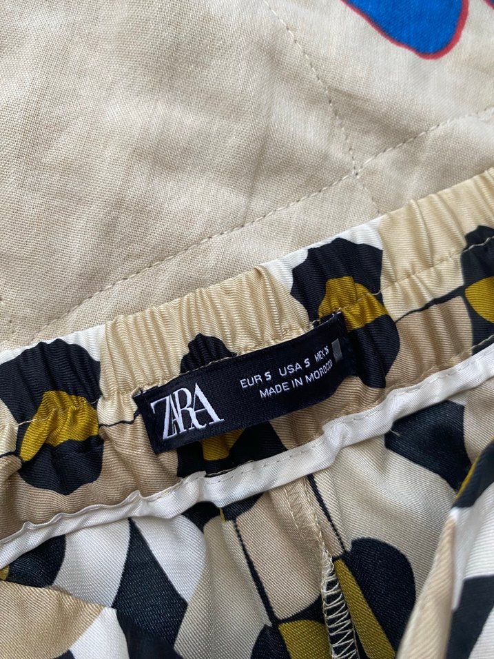 Retro desenli pileli uzun kadın pantolon - Görsel 2