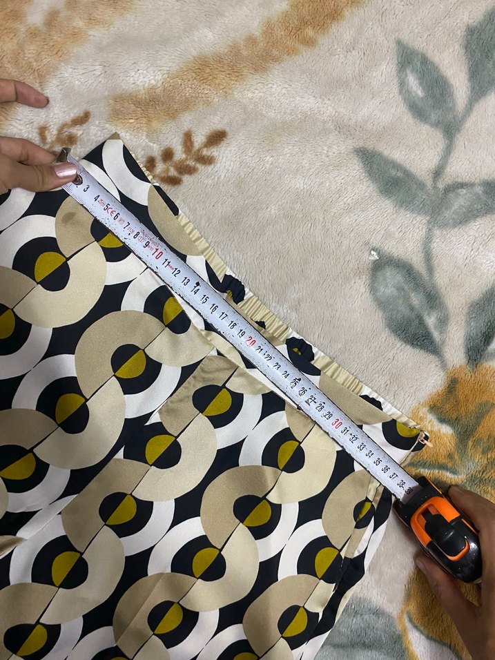 Retro desenli pileli uzun kadın pantolon - Görsel 3