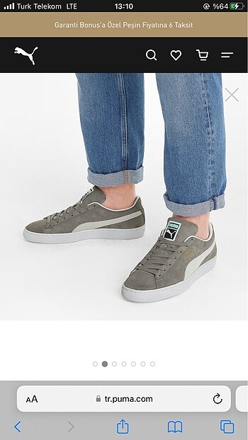 42 Beden gri Renk PUMA SUEDE CLASSIC AYAKKABI