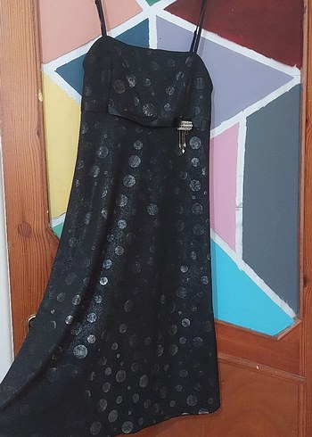 Siyah Askılı Gotik Elbise