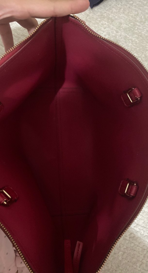 Bordo Baskılı Deri Kadın Çanta - Görsel 4