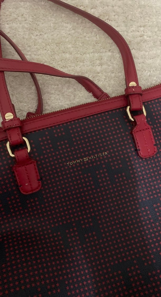 Bordo Baskılı Deri Kadın Çanta - Görsel 2