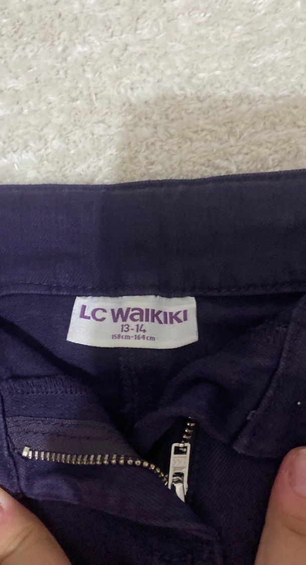 Düğmeli Mor Kadın Kot Etek - Görsel 4