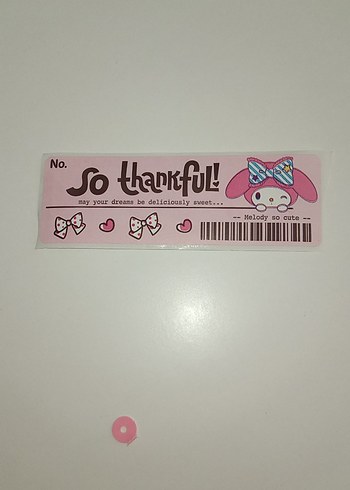 Pembe Pastel my melody so thankful stickerleriii - Görsel 3