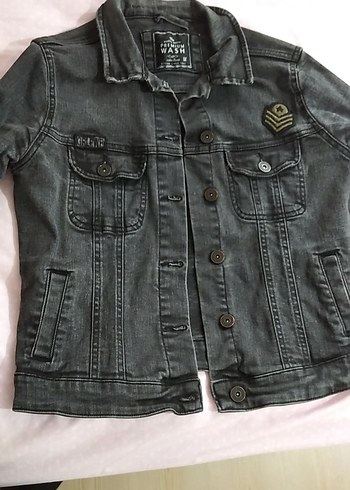 Collezione Gri Düğmeli Kadın Denim Ceket