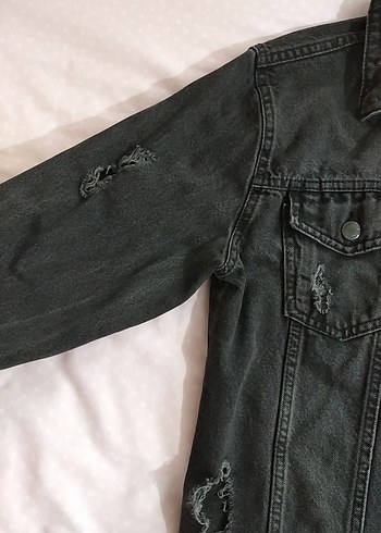38 Beden Kadın Siyah Düğmeli Denim Ceket
