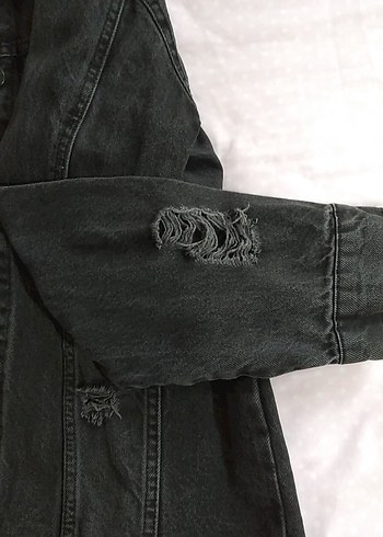 38 Beden siyah Renk Kadın Siyah Düğmeli Denim Ceket