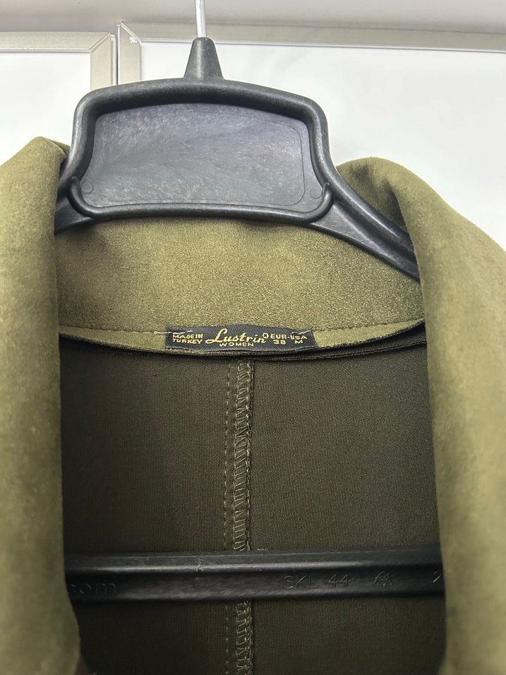 Kahverengi Süet Kemerli Uzun Kadın Trençkot - Görsel 3