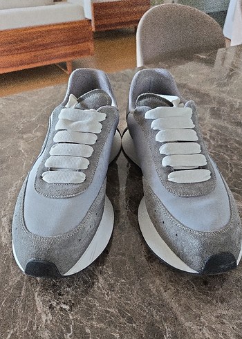 Alexander McQueen Gri Platform Topuklu Bağcıklı Erkek Spor Ayakkabı