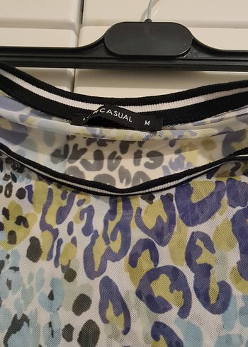 Kısa Kollu, Loose Fit, Desenli Kadın Bluz - Görsel 2