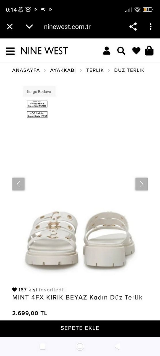 Beyaz Tokalı Dolgu Topuk Kadın Terlik - Görsel 5