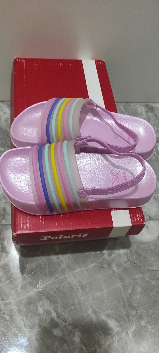 Kız Çocuk Pembe Rengarenk Sandalet - Görsel 2