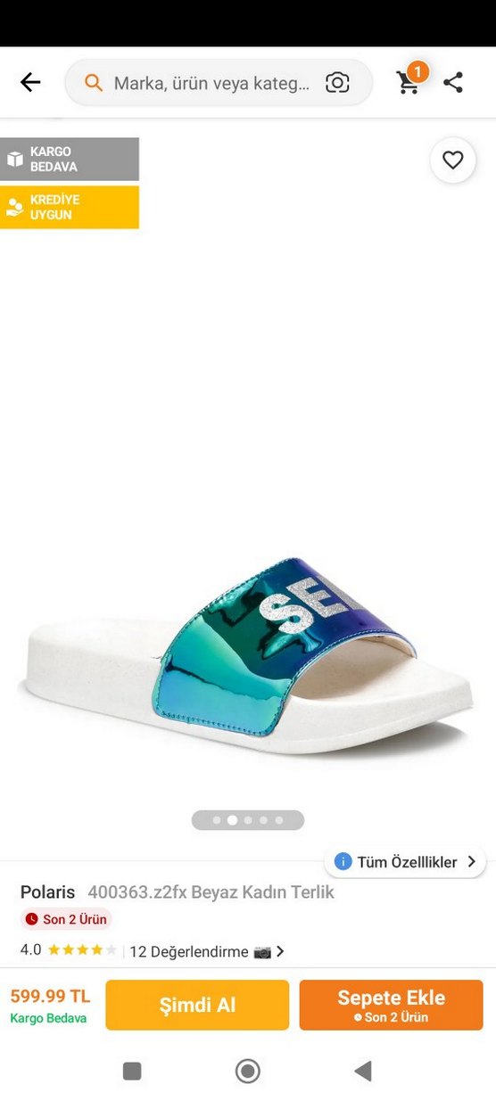 Beyaz  Kadın Terlik - Görsel 5