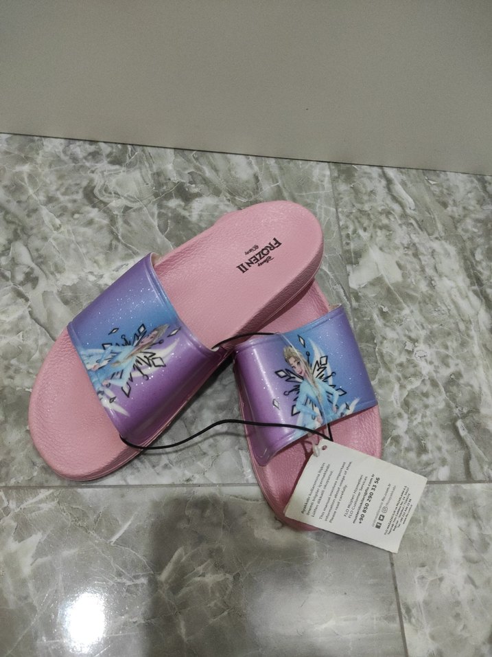 Frozen Kız Çocuk Pembe Terlik Velcro - Görsel 5