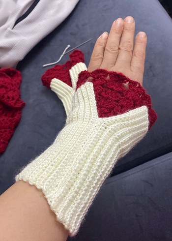 Bohem Tarzda Örgü Kadın Eldiveni - Görsel 3