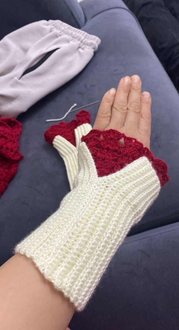 Bohem Tarzda Örgü Kadın Eldiveni - Görsel 2