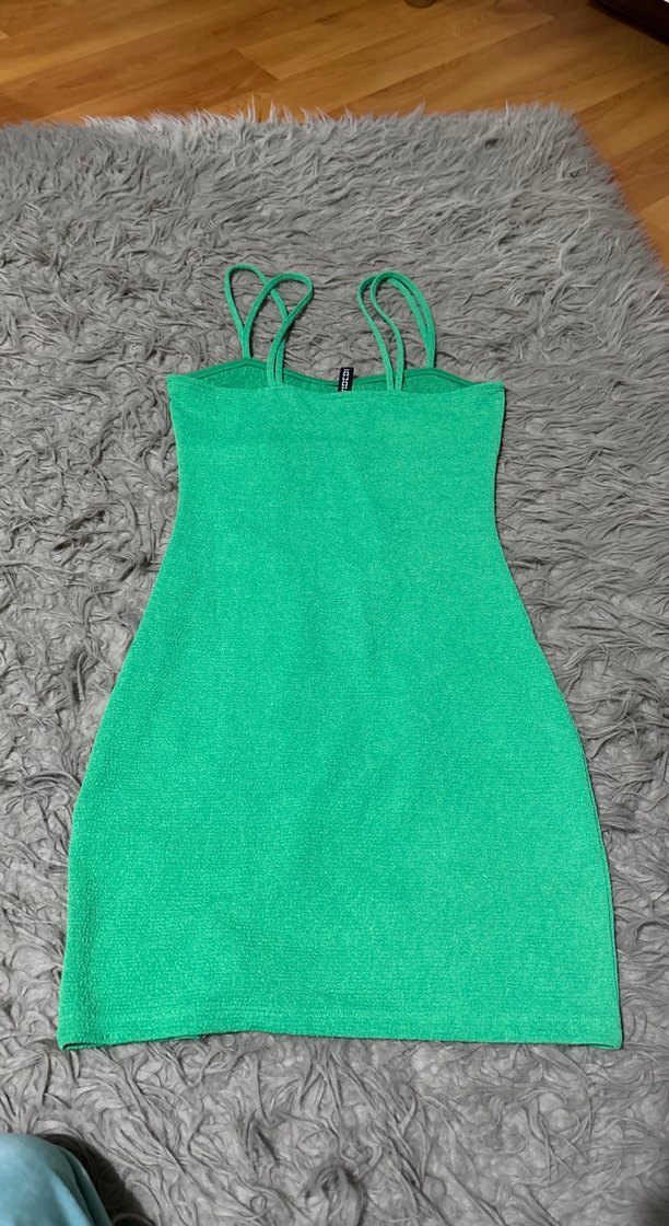 Yeşil Kolsuz Triko Midi Elbise - Görsel 2