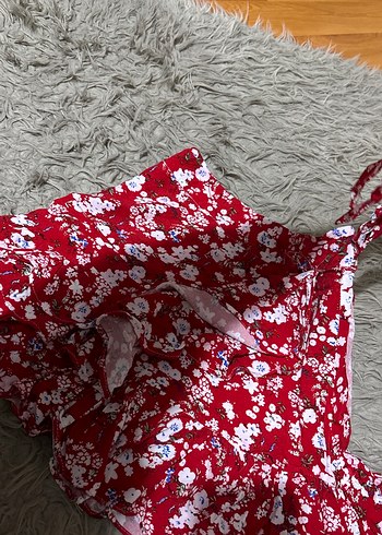 Kırmızı Bohem Mini Hamile Etek - Görsel 4