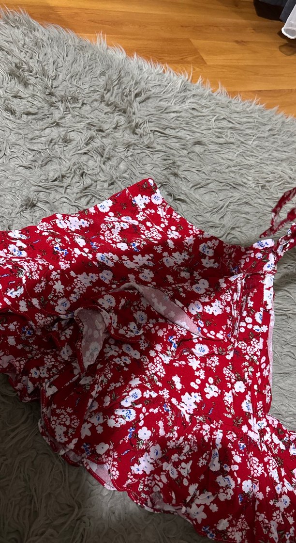 Kırmızı Bohem Mini Hamile Etek - Görsel 4