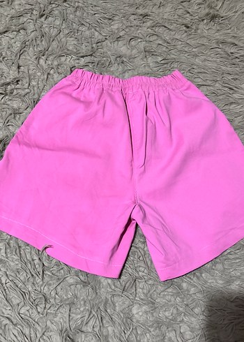 Pembe Kadın Mini Şort Rahat Kesim - Görsel 2